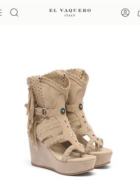 El Vaquero NYX Silverstone Corn Fringe Wedges | size 38